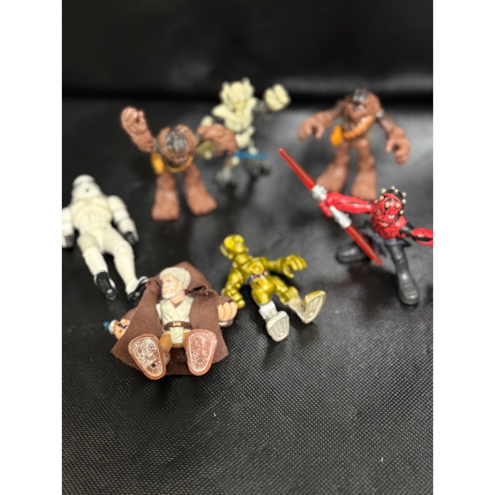 Star Wars Galactic Heroes Action‎ Figures Lot Obi-Wan C-3PO Chewbacca Maul